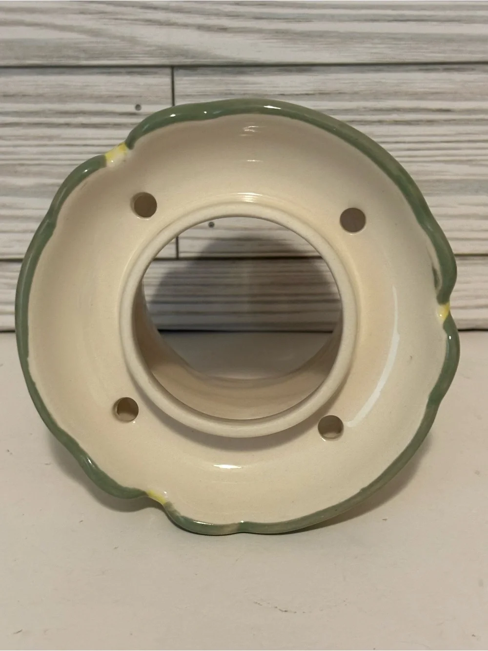 Vintage PartyLite Strawberry Fields Ceramic Jar Candle Shade & Underplate P7316